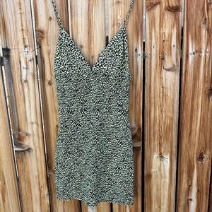 AFRM Animal Print Green Smocked Bodycon 80’s Sexy Mini Dress cocktail 
Sz M?